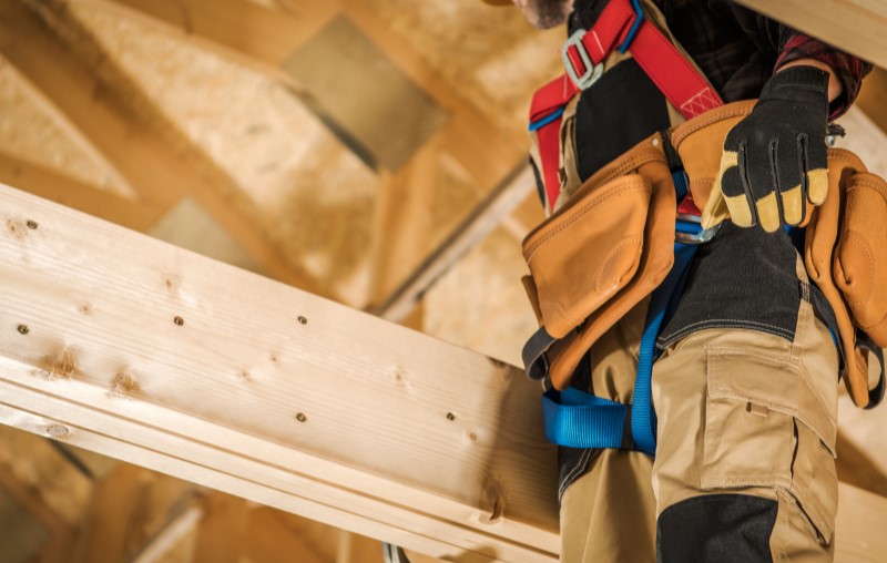 Características do wood frame | Foto de um engenheiro transportando uma peça | Método construtivo | Blog Alea