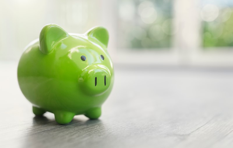Economia | Foto de um cofrinho de porquinho verde | Estilo de vida | Blog Alea