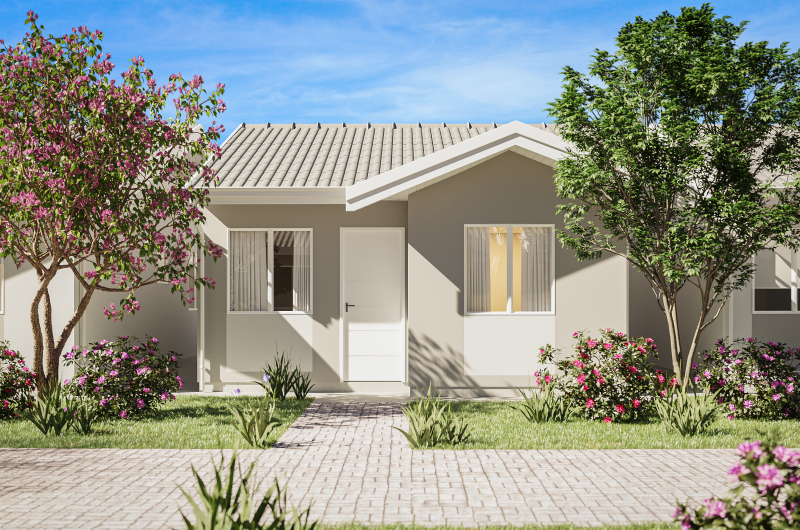 Saiba mais sobre a casa pré-moldadas de wood frame da Alea | Foto da fachada de uma casa Alea | Método Construtivo | Blog Alea
